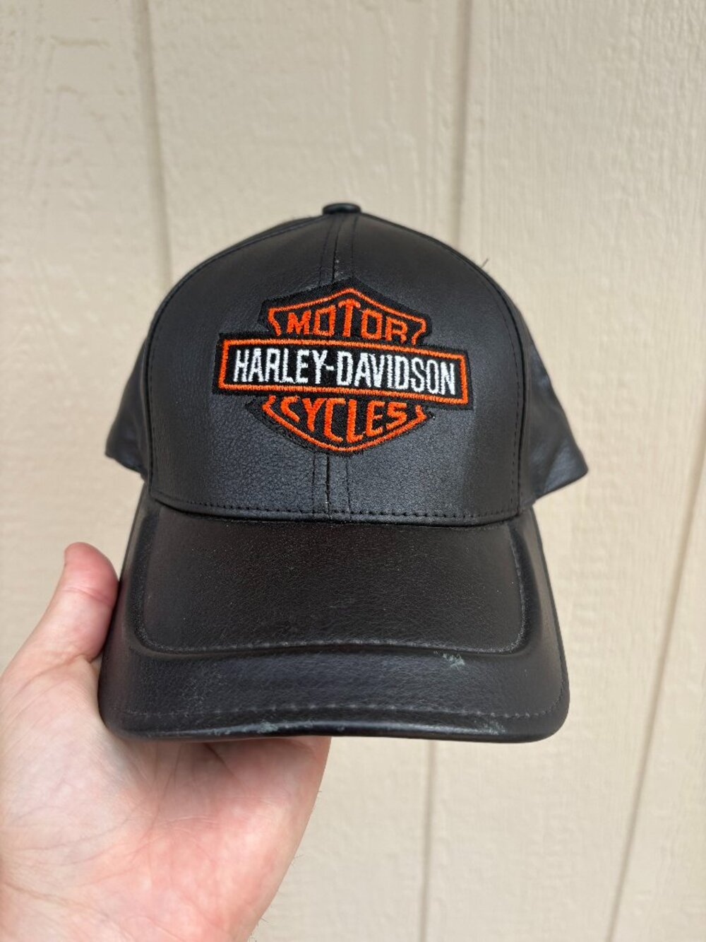 Harley Davidson Motorcycles Leather Baseball Hat Unisex One Size Adjustable USA